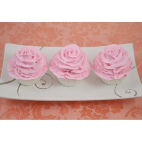Cupcakes pink rose (set of 3)